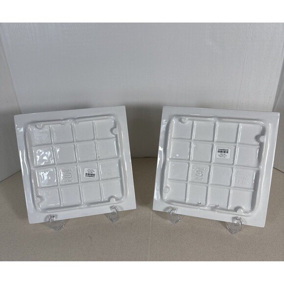 Crate & Barrel Set Of 2 Ceramic Snowflake Trivet Made in Italy Ceramica Stefani - Picture 4 of 9